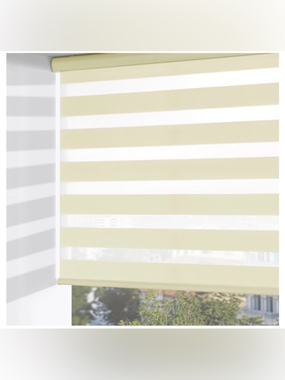 BEIGE Cordless Zebra Blinds 34”W 72”L